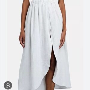 Sablyn Tanner Cotton Modal Gauze Cross Over High Slit Long Skirt‎